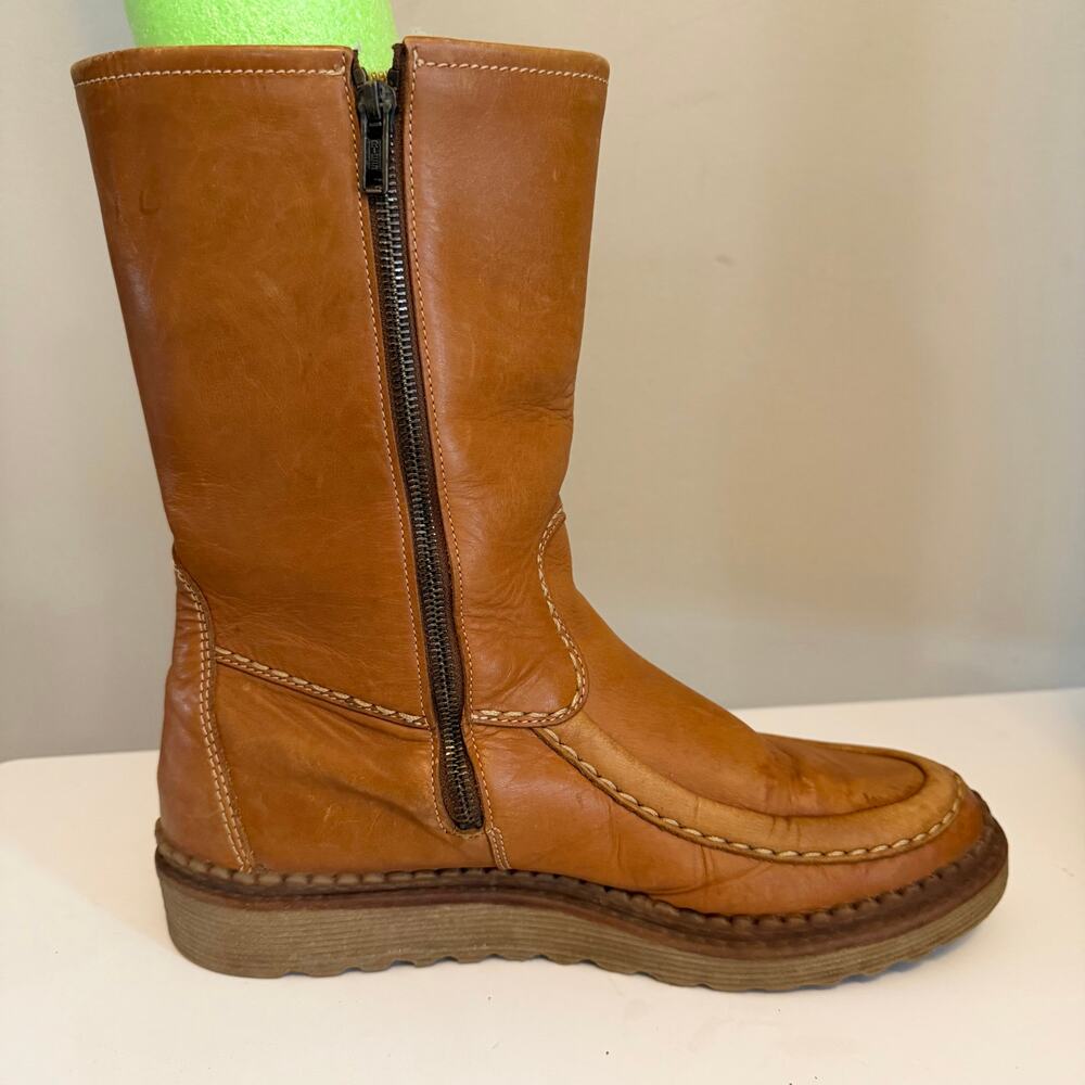 Salamander Mid Calf Boots Mens 12 Brown Leather Wool Lined Winter Outdoor Warm - Picture 5 of 14